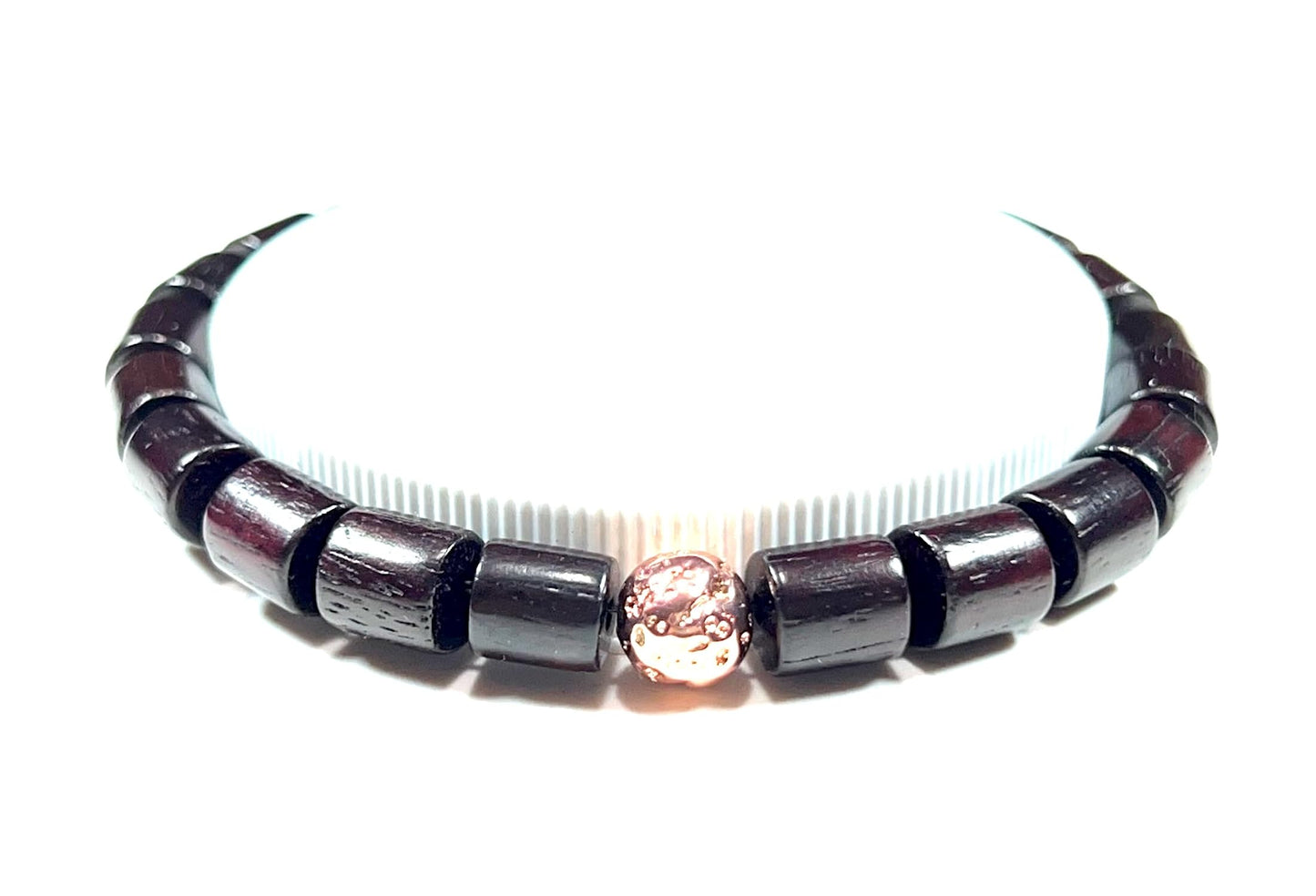 Rosewood & Rose Gold Bead Bracelet | ARANYA Collection