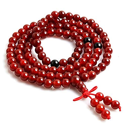AWAKEN YOUR KUNDALINI Handmade Red Carnelian Stretch Mala Necklace - 6mm Beads - Leo Birthstone - Sacral Chakra