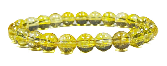 Citrine Stretch Bracelet, AAA Grade 8mm Beads, Wrist Size 7.5 Inches, Solar Plexus Chakra, Aries & Libra Birthstone Bracelet