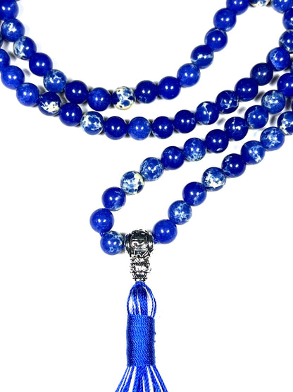 Sea Sediment Jasper Mala Beads Necklace
