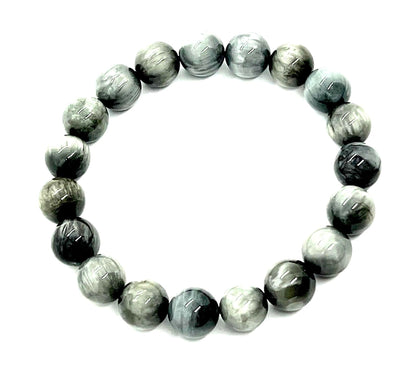Tiger's Eye (Hawk's Eye) Bracelet, Crystals for Confidence, Strength, Power, Fame, 10mm Beads, Solar Plexus and Root Chakras, Capricorn Birthstone