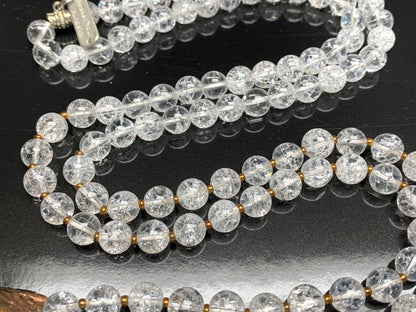 Nirvana Crystal Quartz Mala Beads Necklace – 8mm 108 Beads – Crown Chakra & All Zodiac Birthstones – Meditation Jewelry