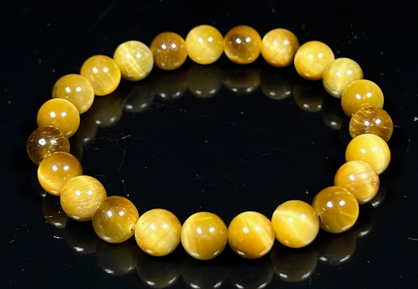 Tiger's Eye Stretch Bracelet – 8mm Beads – Multicolor Options – Solar Plexus Chakra & Zodiac Birthstones – Meditation Jewelry