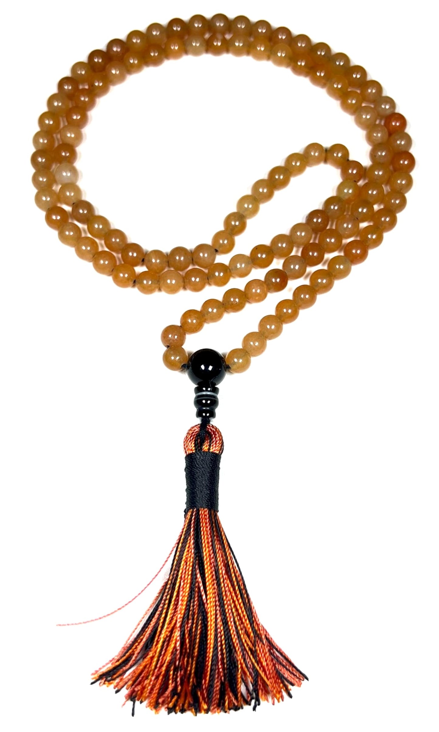 Yellow Jade Mala Beads Necklace – 6mm 108 Beads – Solar Plexus Chakra & Leo Birthstone – Spiritual Jewelry