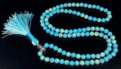 Sea Sediment Jasper Mala Beads Necklace