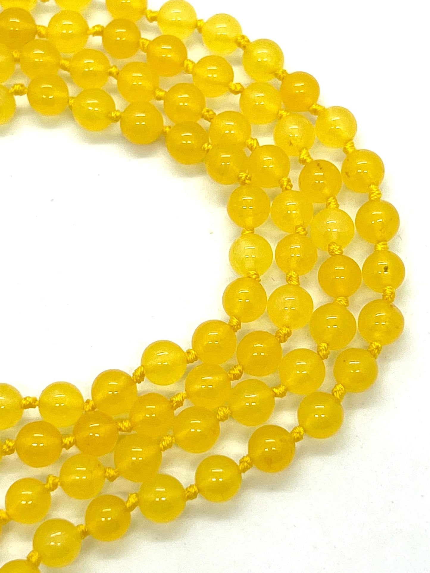 Yellow Jade Mala Necklace – Solar Plexus & Sacral Chakra Healing