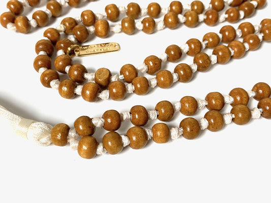 Tulsi Mala Beads Necklace - Hand Knotted - 8 mm 108 Buddhist Prayer Beads - 7th Crown Chakra mala colors