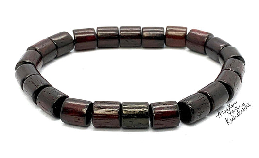 Cylindrical Rosewood Beaded Bracelet | ARANYA Collection