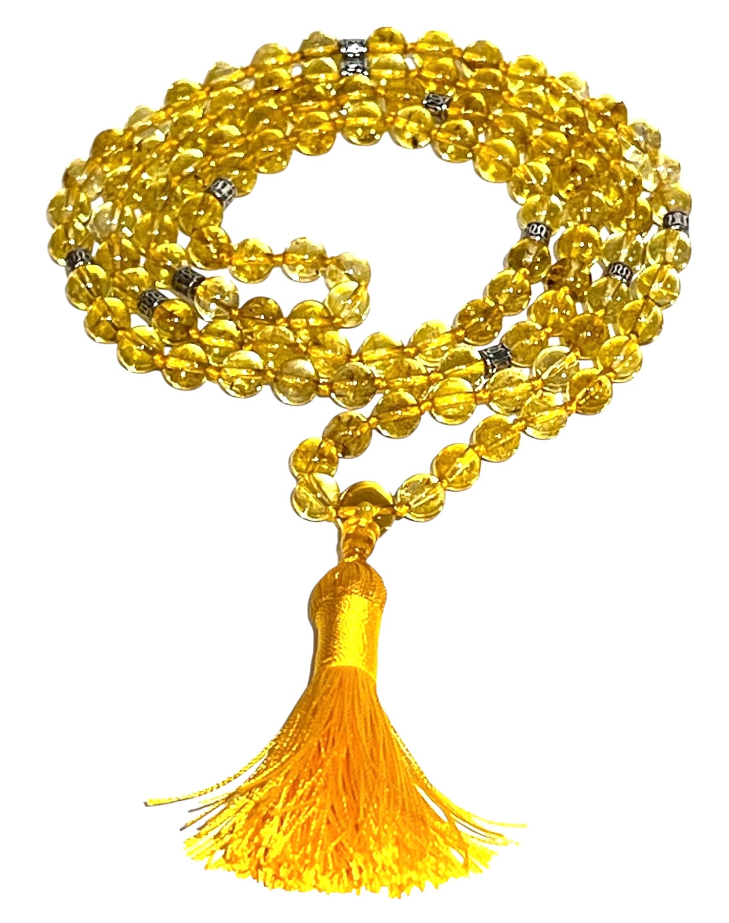 SOLIS Citrine Mala Necklace | Abundance & Clarity | Root & Solar Plexus Chakra | November Birthstone