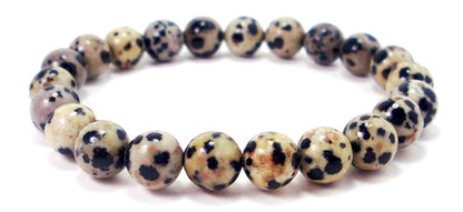 Dalmatian Jasper Stretch Bracelet - Aries Birthstone Bracelet - Root Chakra Bracelet