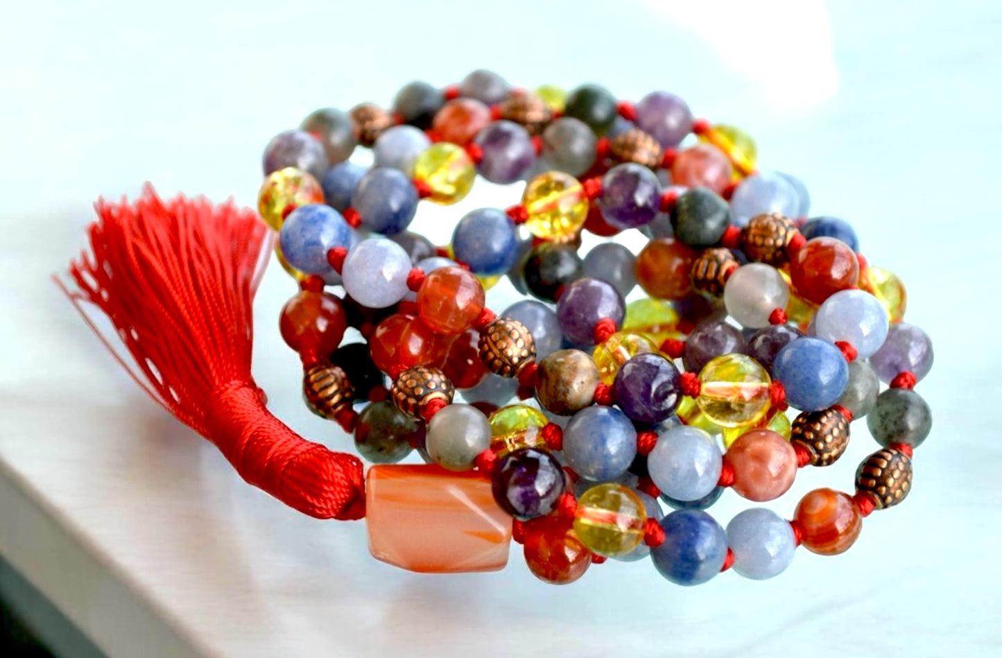 Ultimate Aries Zodiac Mala Necklace | 108 Beads | ASTRA Collection