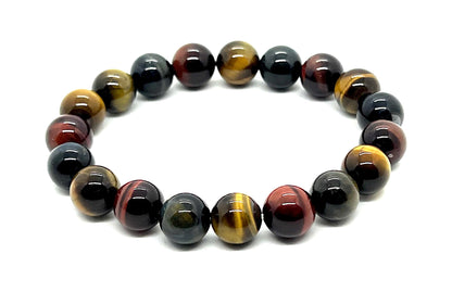 Tiger's Eye Stretch Bracelet – 10mm Mala Beads – Natural & Ethically Sourced – Solar Plexus Chakra & Birthstone Jewelry