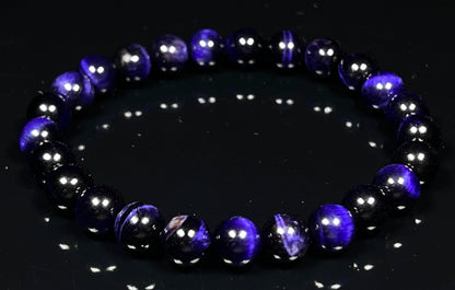 Tiger's Eye Stretch Bracelet – 8mm Beads – Multicolor Options – Solar Plexus Chakra & Zodiac Birthstones – Meditation Jewelry