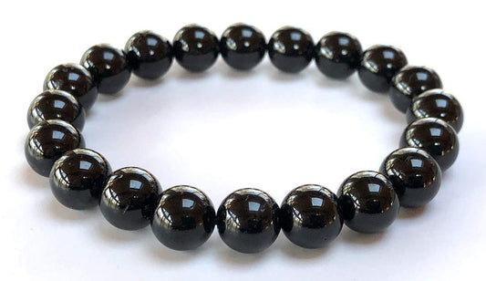 AWAKEN YOUR KUNDALINI Black Tourmaline Stretch Bracelet, Birthstone for October, Libra & Scorpio Sun Sign, Root Chakra