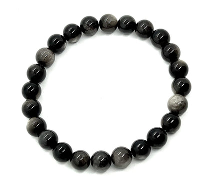 Grounding Elegance: Grey Tiger's Eye Bracelet (Root Chakra Gemstone) - Hawks Eye Stretch Wrist Band