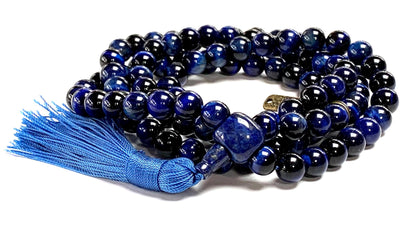 Tiger's Eye Mala Necklace – 8mm 108 Beads – Multicolor Options – Solar Plexus Chakra & Zodiac Birthstones – Meditation Jewelry