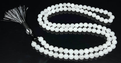 Handmade Agate Mala Beads Necklace with Black Onyx Guru Bead – 108 Beads – 8mm – Multicolor Options – Chakra Balancing & Zodiac Birthstone – Meditation Jewelry