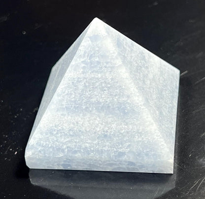 Blue Calcite Crystal Pyramid | 2-Inch Soothing Stone | TATTVA Collection