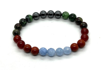 Ignite Your Inner Fire: Aries Constellation Birthstone Bracelet (8mm) - Embrace Passion & Confidence - Multi Chakra Alignment