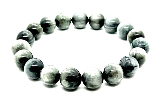 Tiger's Eye (Hawk's Eye) Bracelet, Crystals for Confidence, Strength, Power, Fame, 10mm Beads, Solar Plexus and Root Chakras, Capricorn Birthstone