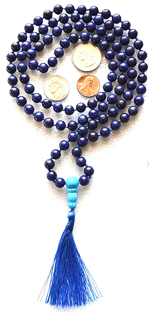 Lapis Lazuli Mala Necklace for Third Eye | Sagittarius | Pisces