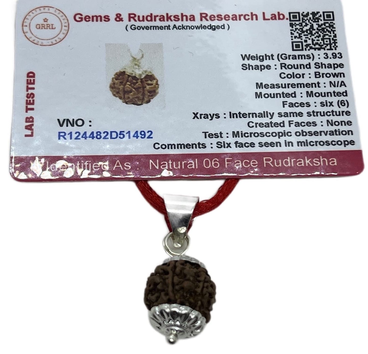 Embrace Harmony & Overcoming Challenges: Handmade Certified 6 Mukhi Rudraksha Pendant Necklace - Virgo Birthstone - Third Eye Chakra Alignment