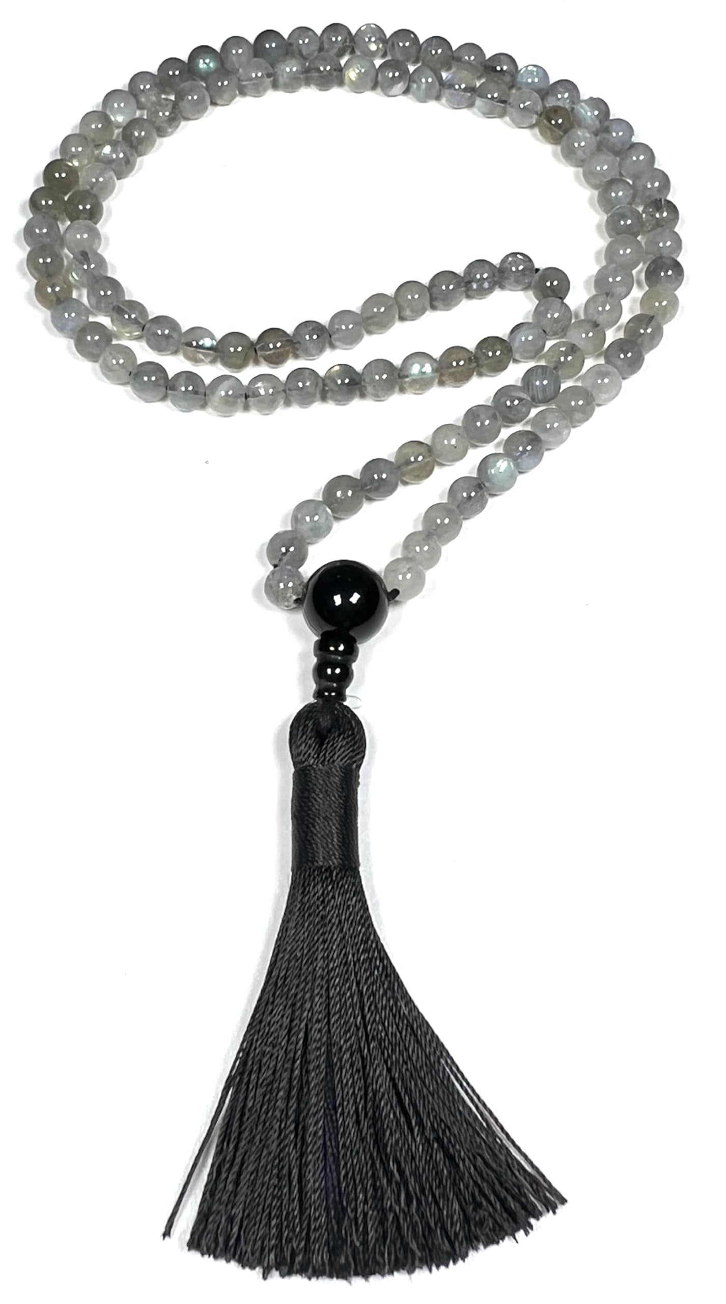 Labradorite Mala Beads Necklace | Fifth Chakra | Throat Chakra | Communication | Self Expression | Creativity in Writing | Public Speaking | Scorpio Birthstone, Zodiac Sign