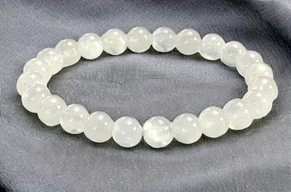 Cleanse & Uplift: Selenite Stretch Bracelet (10mm Beads) - Taurus & Gemini Birthstone & Crown Chakra Harmony