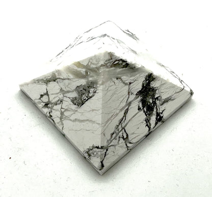 Howlite Crystal Pyramid | 2-Inch Peace Stone | TATTVA Collection