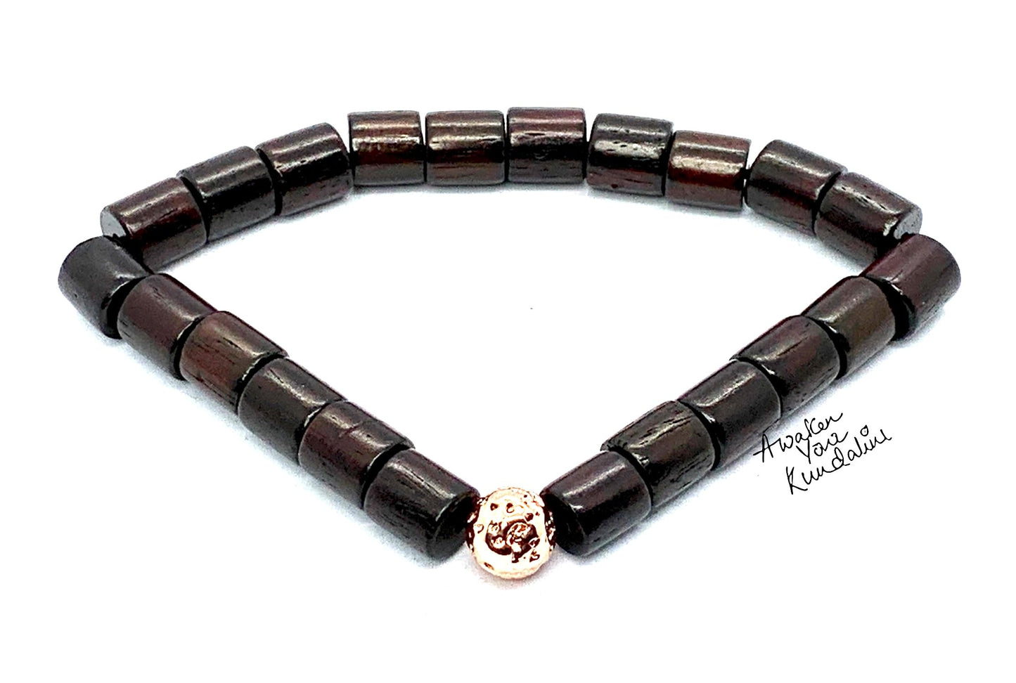 Rosewood & Rose Gold Bead Bracelet | ARANYA Collection