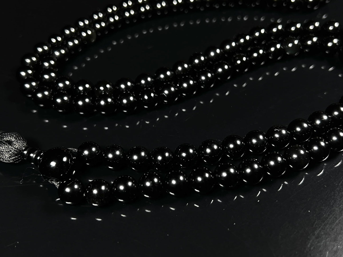 Handmade Black Obsidian Mala Beads Necklace – 8mm, 108 Beads – Root Chakra, Scorpio & Sagittarius Birthstone