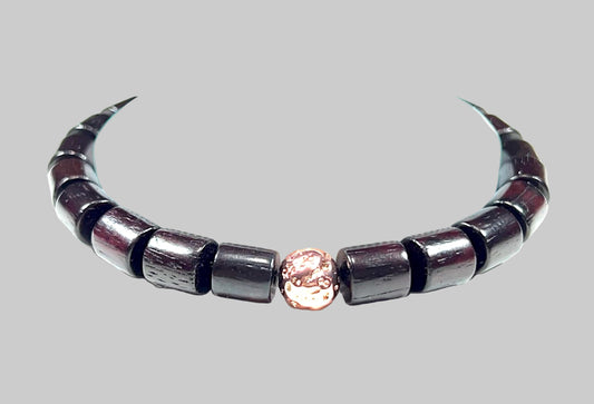 Rosewood & Rose Gold Bead Bracelet | ARANYA Collection
