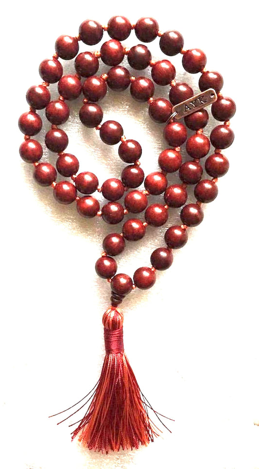 Rosewood Half Mala Necklace | 12mm 54+1 Beads | ARANYA Collection