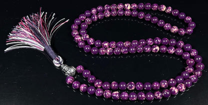 Sea Sediment Jasper Mala Beads Necklace