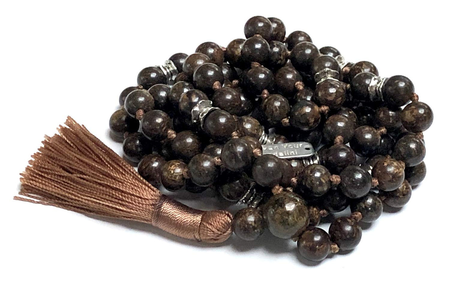 Hand-Knotted Bronzite Mala Necklace (8mm 108 Beads) - Gemini & Leo Birthstone - Solar Plexus Chakra