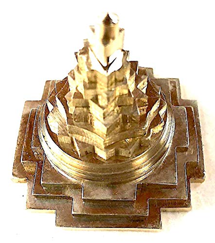 AWAKEN YOUR KUNDALINI Sri Yantra, Meru Yantra, Sri Chakra in Brass Size 2" Inch - Spiritual Powers, Vaastu Dosh, Prosperity - 3D