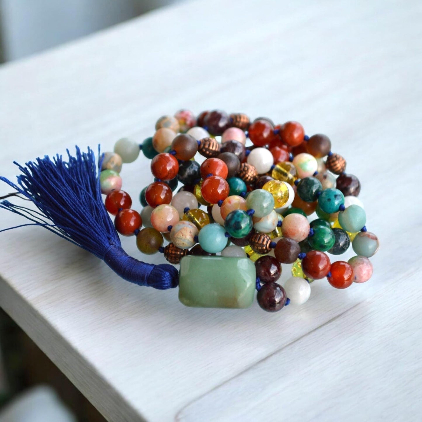 Ultimate Virgo Zodiac Mala Necklace | 108 Hand-Knotted Beads | ASTRA Collection