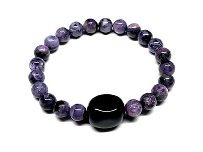 LUCEM Charoite Bracelet | Transformation & Spiritual Insight | Crown Chakra | Sagittarius Birthstone