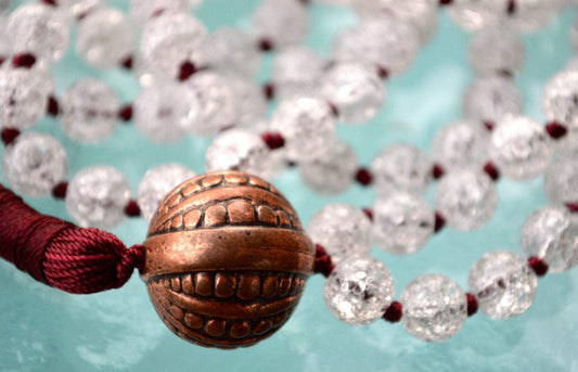 Crackled Quartz Mala Necklace | Crown Chakra | PRABHA Collection