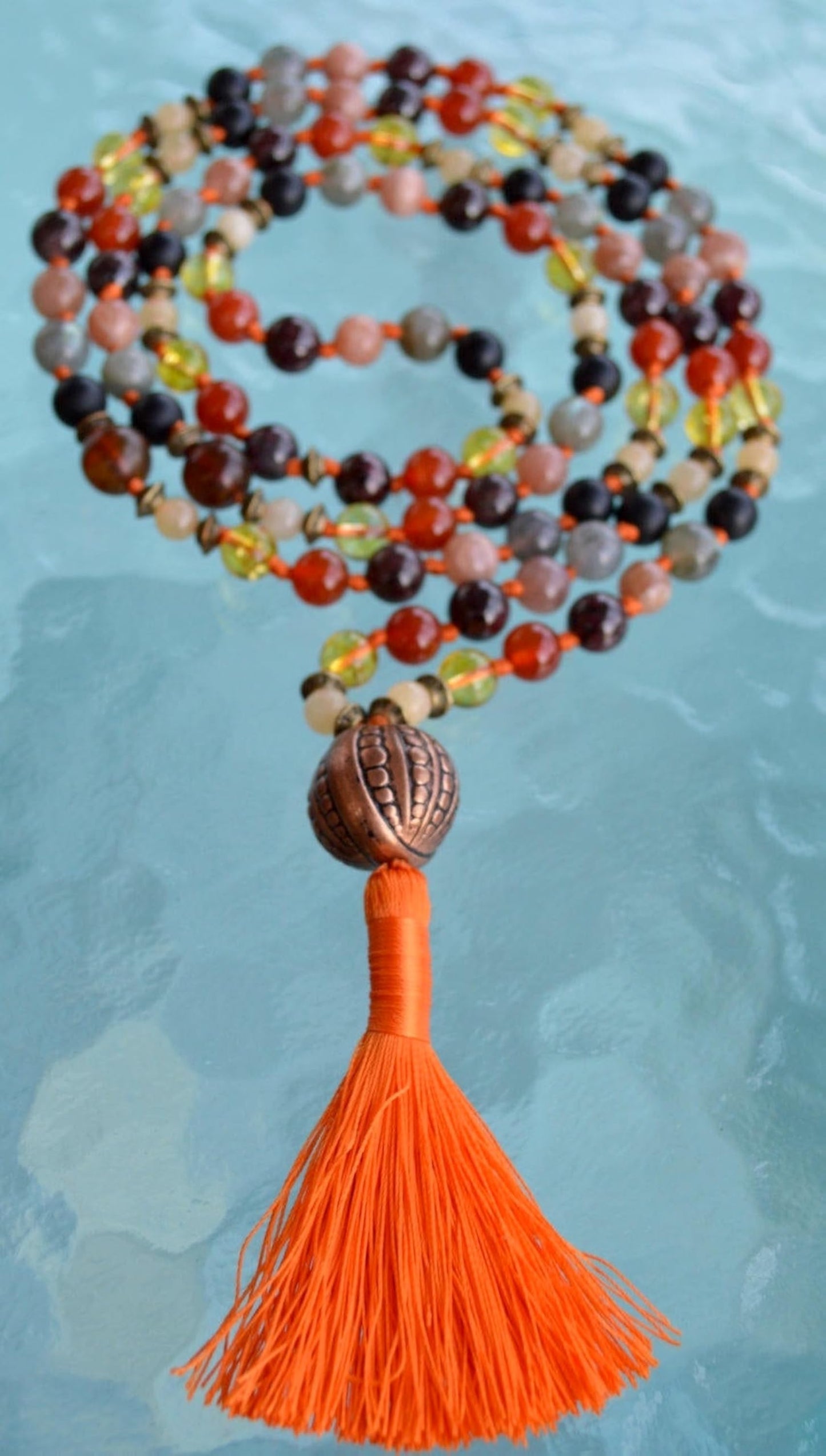 Ultimate Leo Zodiac Mala Necklace | 108 Hand-Knotted Beads | ASTRA Collection