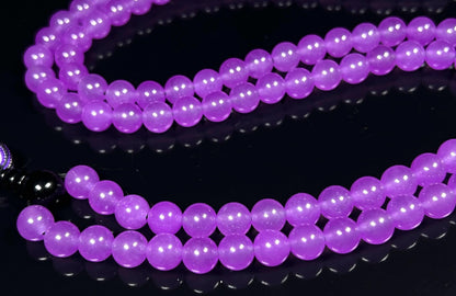 Handmade Agate Mala Beads Necklace with Black Onyx Guru Bead – 108 Beads – 8mm – Multicolor Options – Chakra Balancing & Zodiac Birthstone – Meditation Jewelry