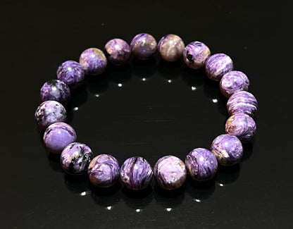 LUCEM Charoite Bracelet | Transformation & Crown Chakra Energy | Scorpio & Sagittarius Zodiac | October–November Birthstone