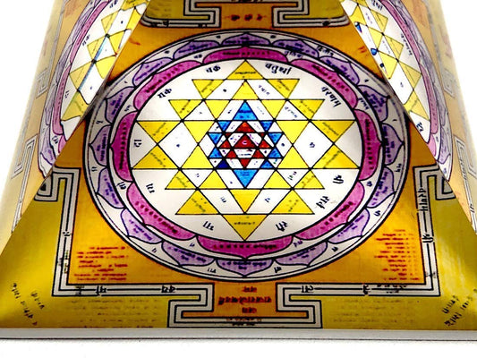 Sri Yantra Crystal Pyramid | 3-Inch Sacred Geometry Tool | TATTVA Collection