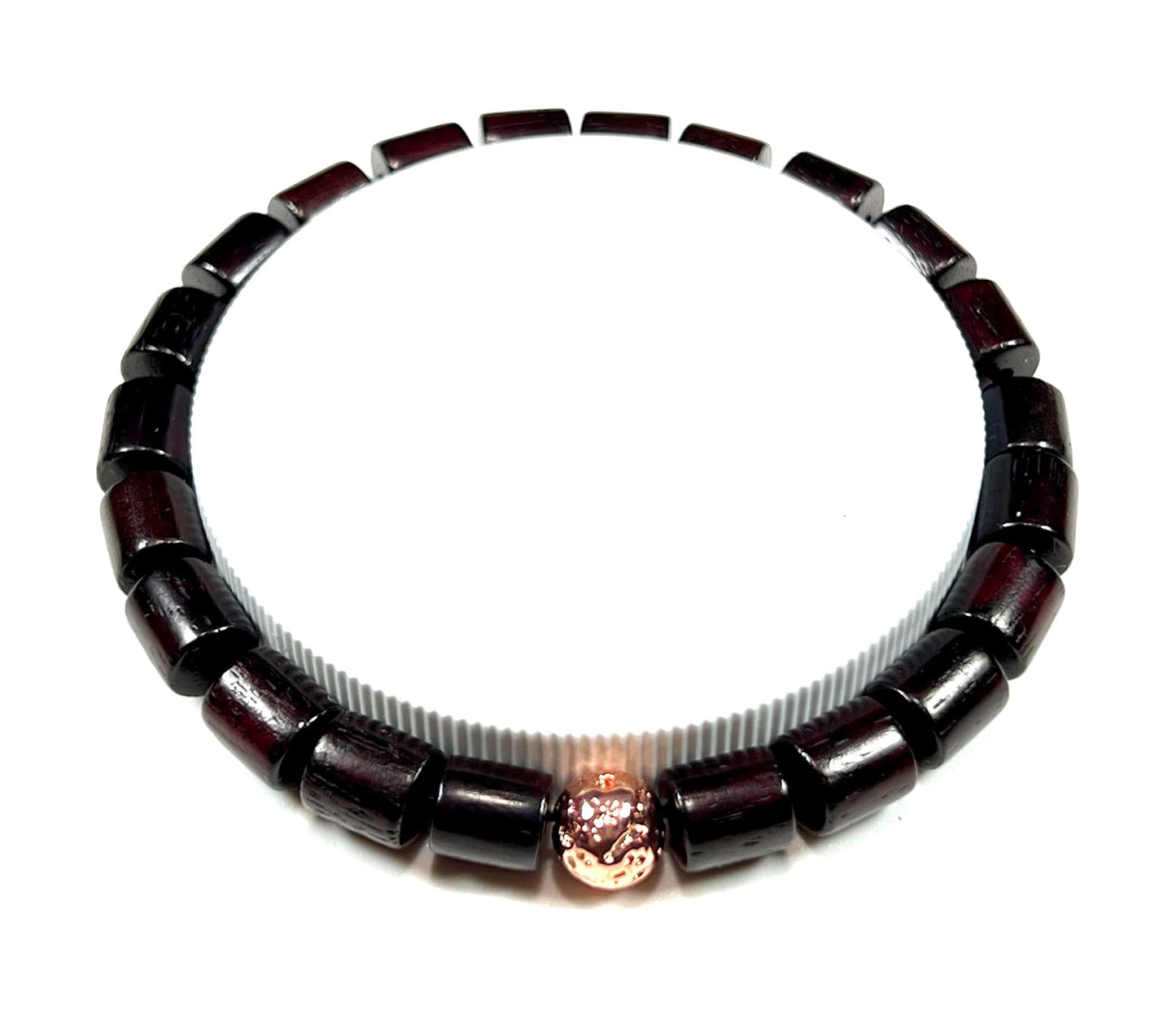 Rosewood & Rose Gold Bead Bracelet | ARANYA Collection
