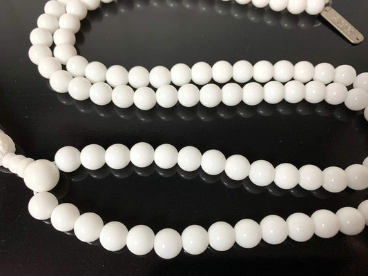 White Jade Mala Necklace (8mm Beads) - Peace, Harmony, and Healing for All Zodiac Signs