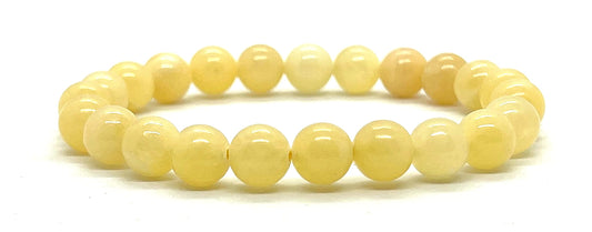 8mm Calcite Stretch Bracelet - Cancer Birthstone - Root Chakra