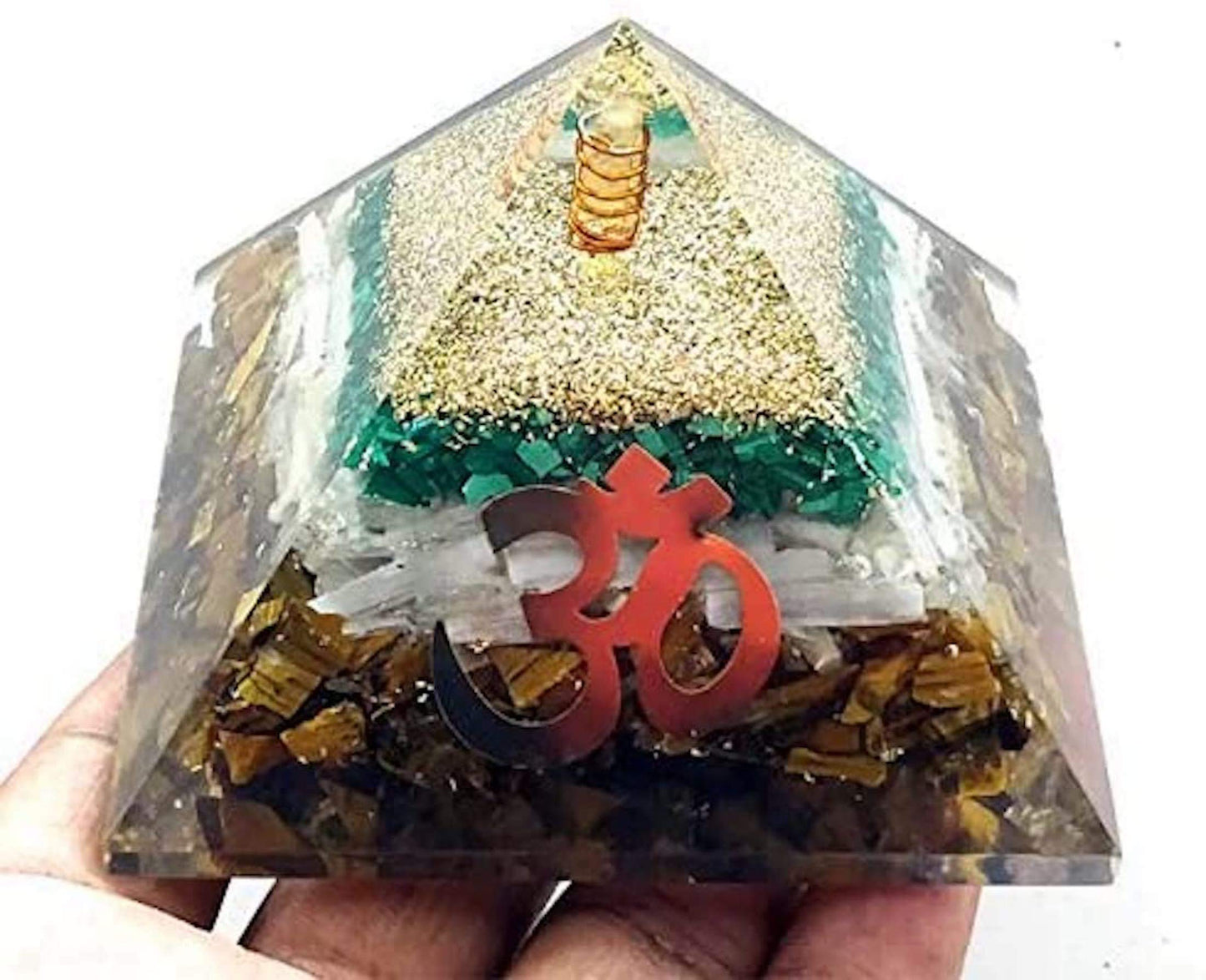7 Chakra Orgone Crystal Pyramid | 3-Inch Energy Amplifier | TATTVA Collection