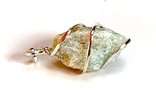AWAKEN YOUR KUNDALINI Celestial Amazonite Pendant Necklace, Throat Chakra, Taurus Birthstone, Approx. 1-1.25 Inches