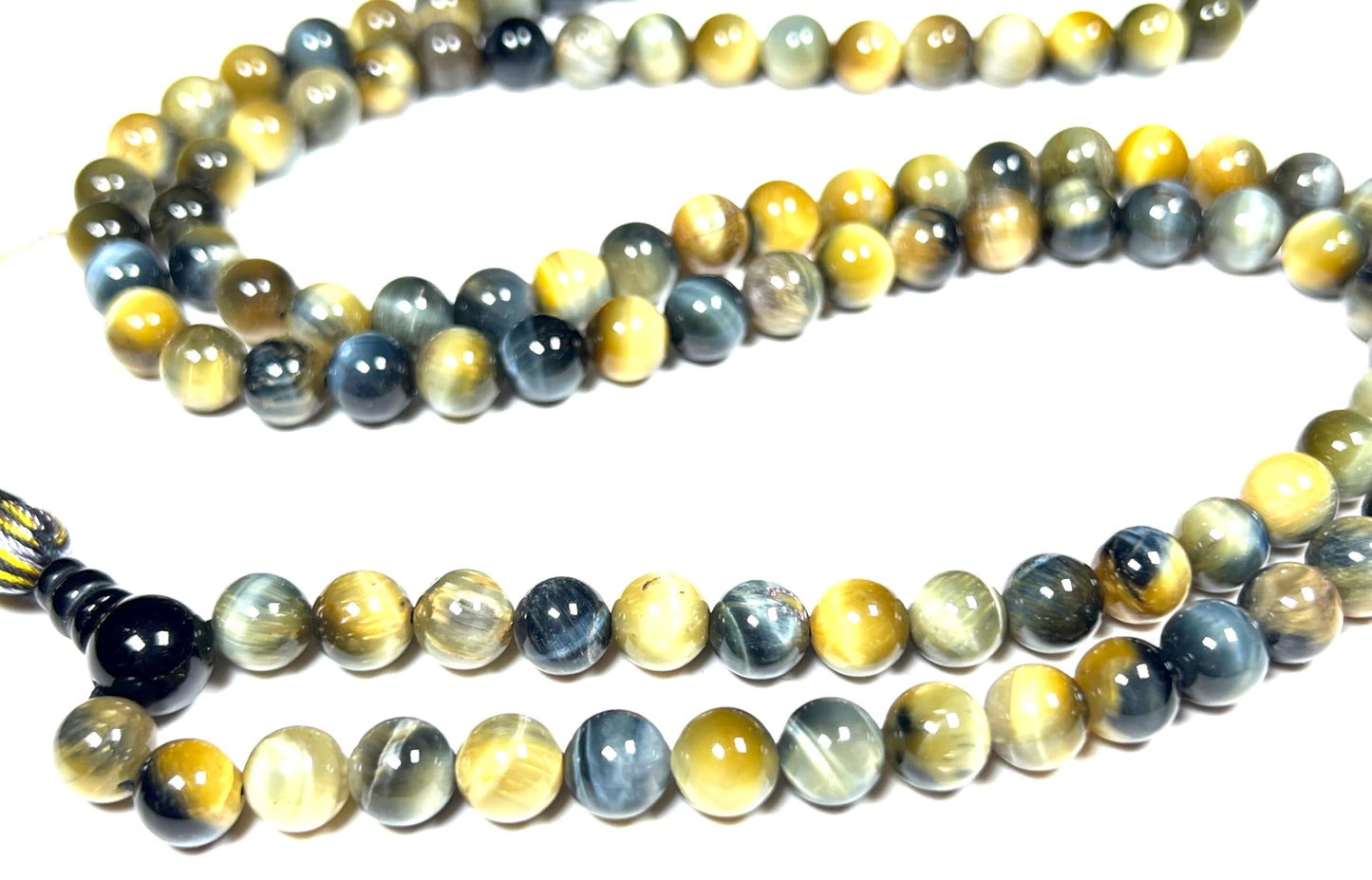 Handmade Tiger's Eye Mala Beads Necklace – 8mm 108 Beads – Multicolor Options – Solar Plexus Chakra & Zodiac Birthstones – Meditation Jewelry