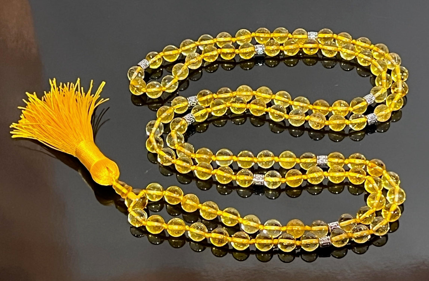 SOLIS Citrine Mala Necklace | Abundance & Clarity | Root & Solar Plexus Chakra | November Birthstone
